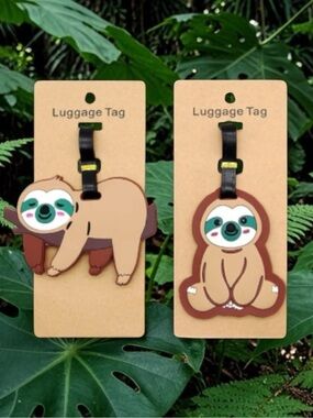 Sloth silicone luggage tags set of two 🆕
